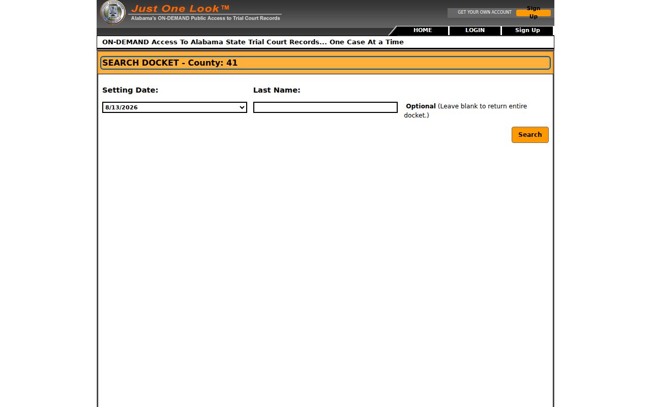 Lauderdale County court dates Search Docket form