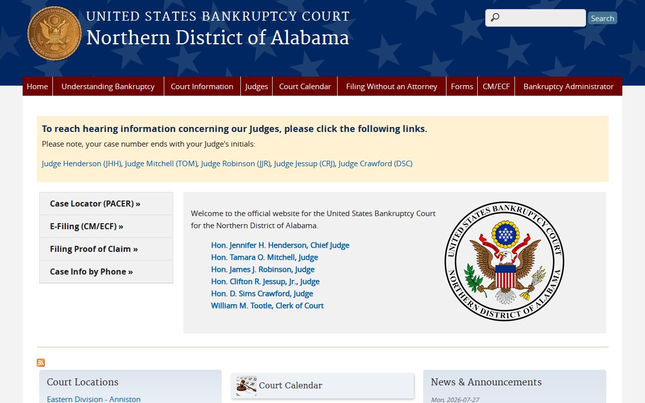 Bankruptcy Court source for Lauderdale County court records