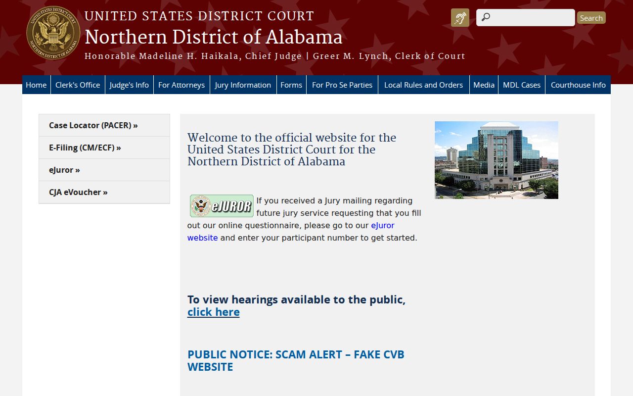 U.S. District Court source for Lauderdale County federal court records