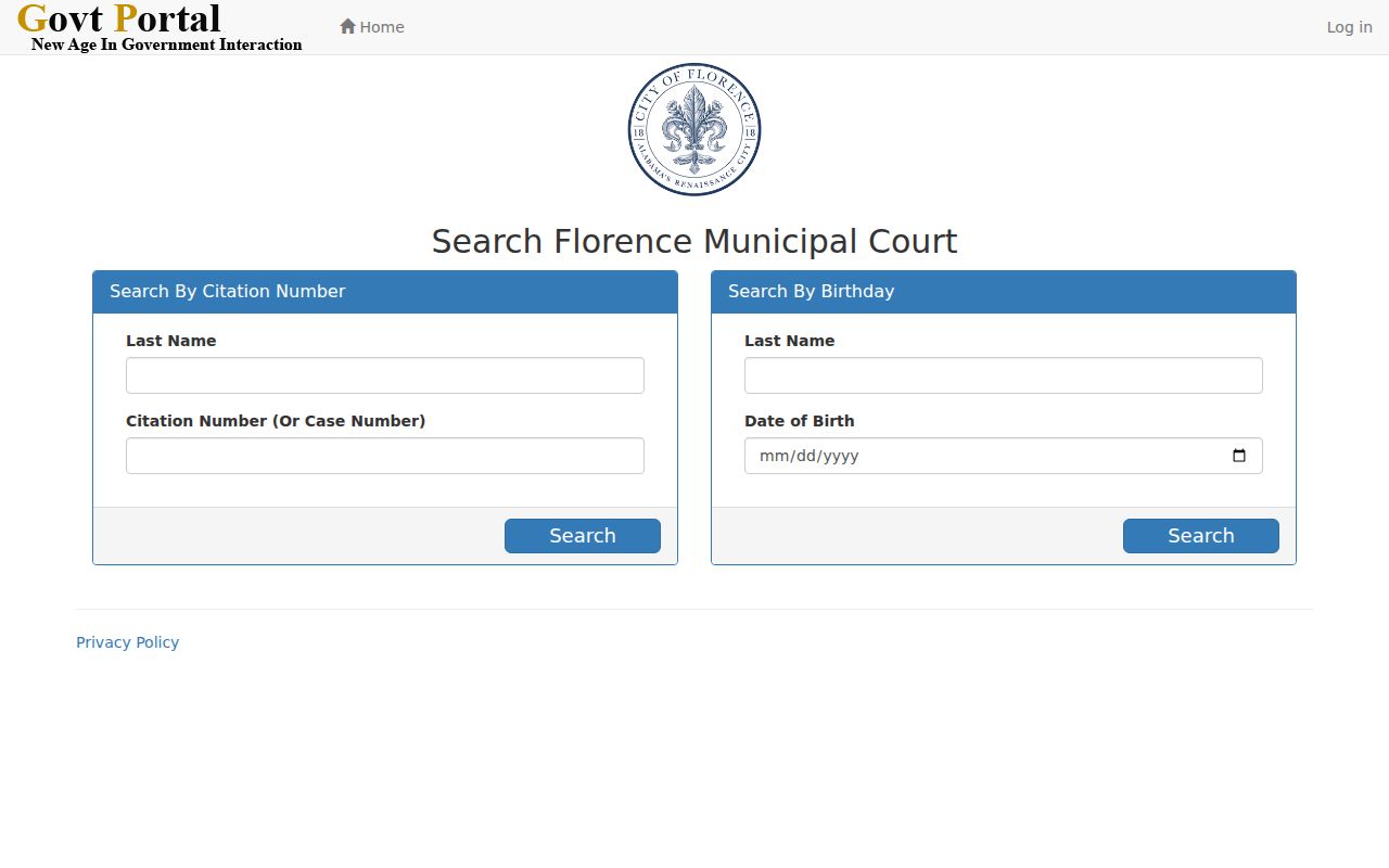 Florence court docket payment lookup fields